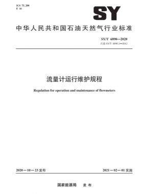 流量計(jì)運(yùn)行維護(hù)規(guī)程石油天然氣標(biāo)準(zhǔn)∕T 6890-2020